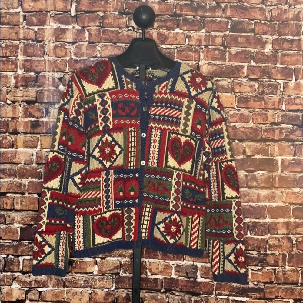 Talbots- Patterned Cardigan/Sweater - image 1